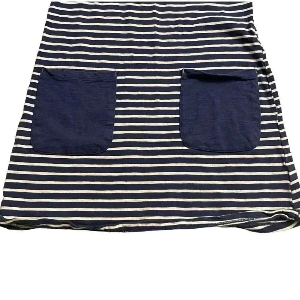 Mini Boden Blue Stripe Fun Pocket Jersey Dress Cotton Above Knees SZ L( 9-10)